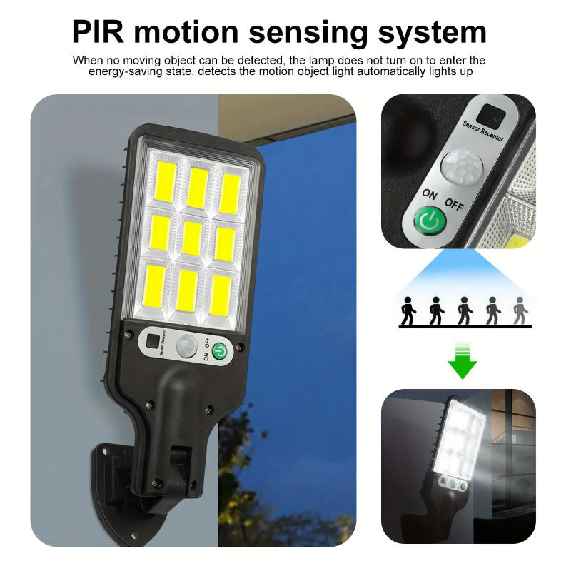 Description Picture 4 of item4pcs Solar Motion Sensor Lights with Controller, Solar Panel Powered Security Light, Pathway Light for Garden Garage Yard