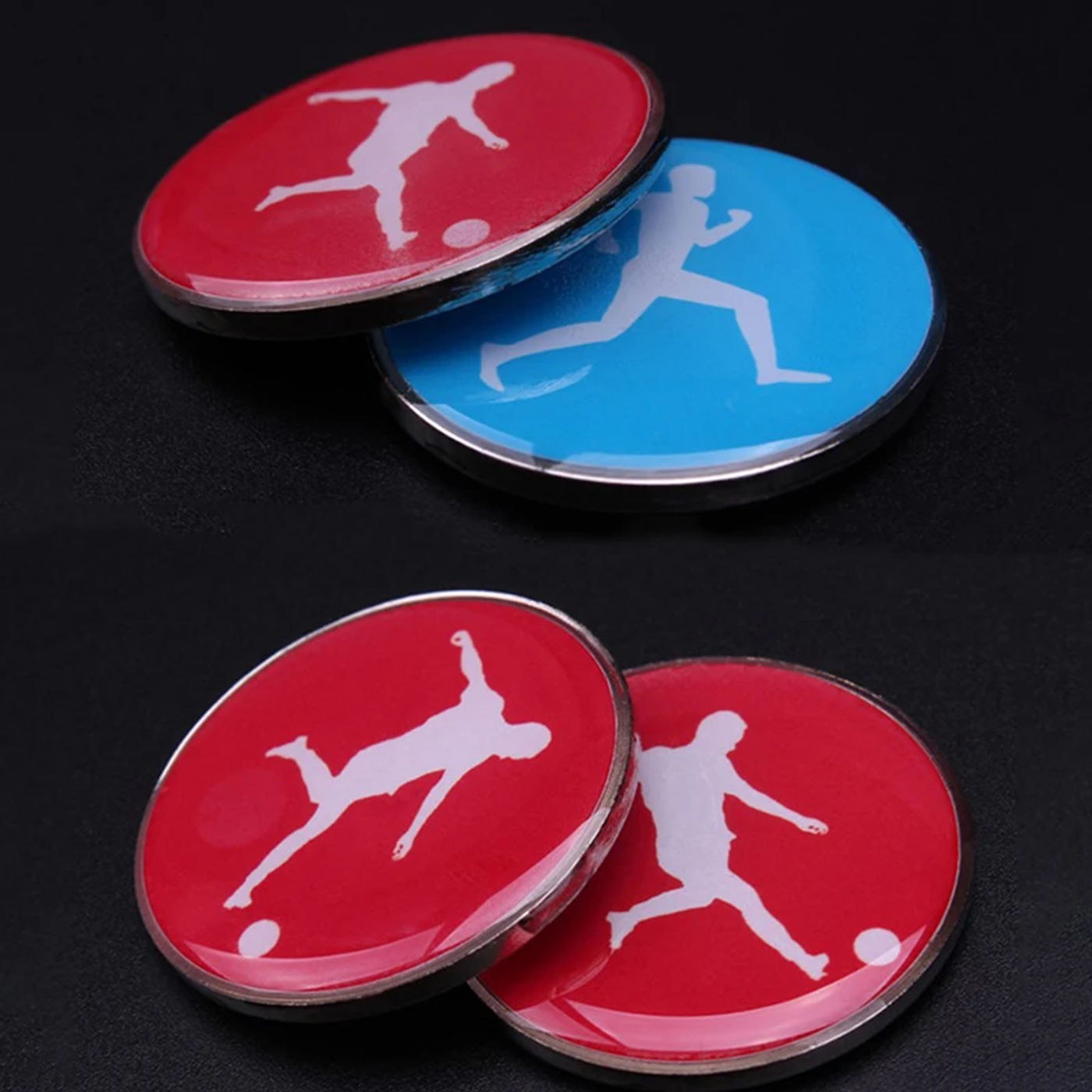 Description Picture 2 of item1pc Referee Side Toss Coin Double Face Sports Football Pattern Soccer Volleyball Flip Coin Souvenirs Gift For Kids Adults