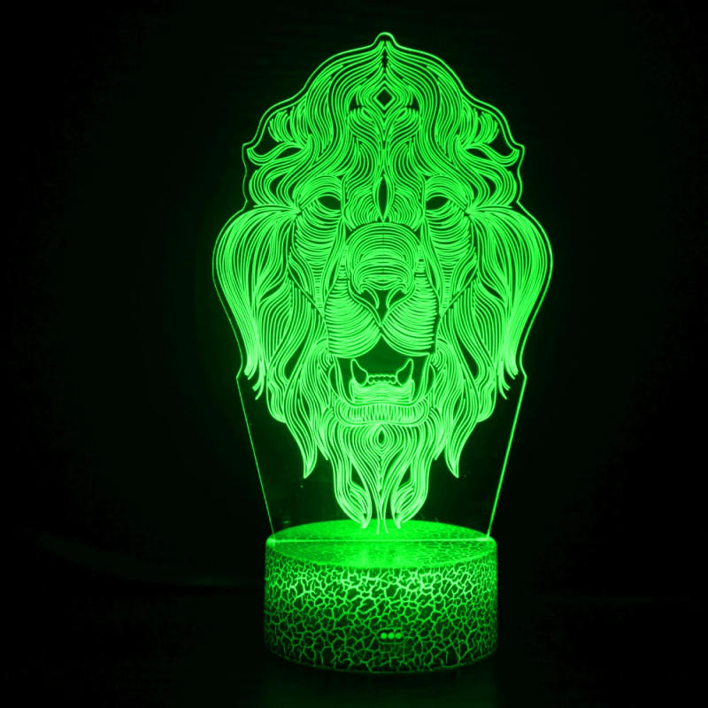 Description Picture 5 of itemNighdn Lion 3D Lamp Illusion LED Night Light for KIds Room Colorful Acrylic Nightlights Birthday Christmas Gift for Boys Girls
