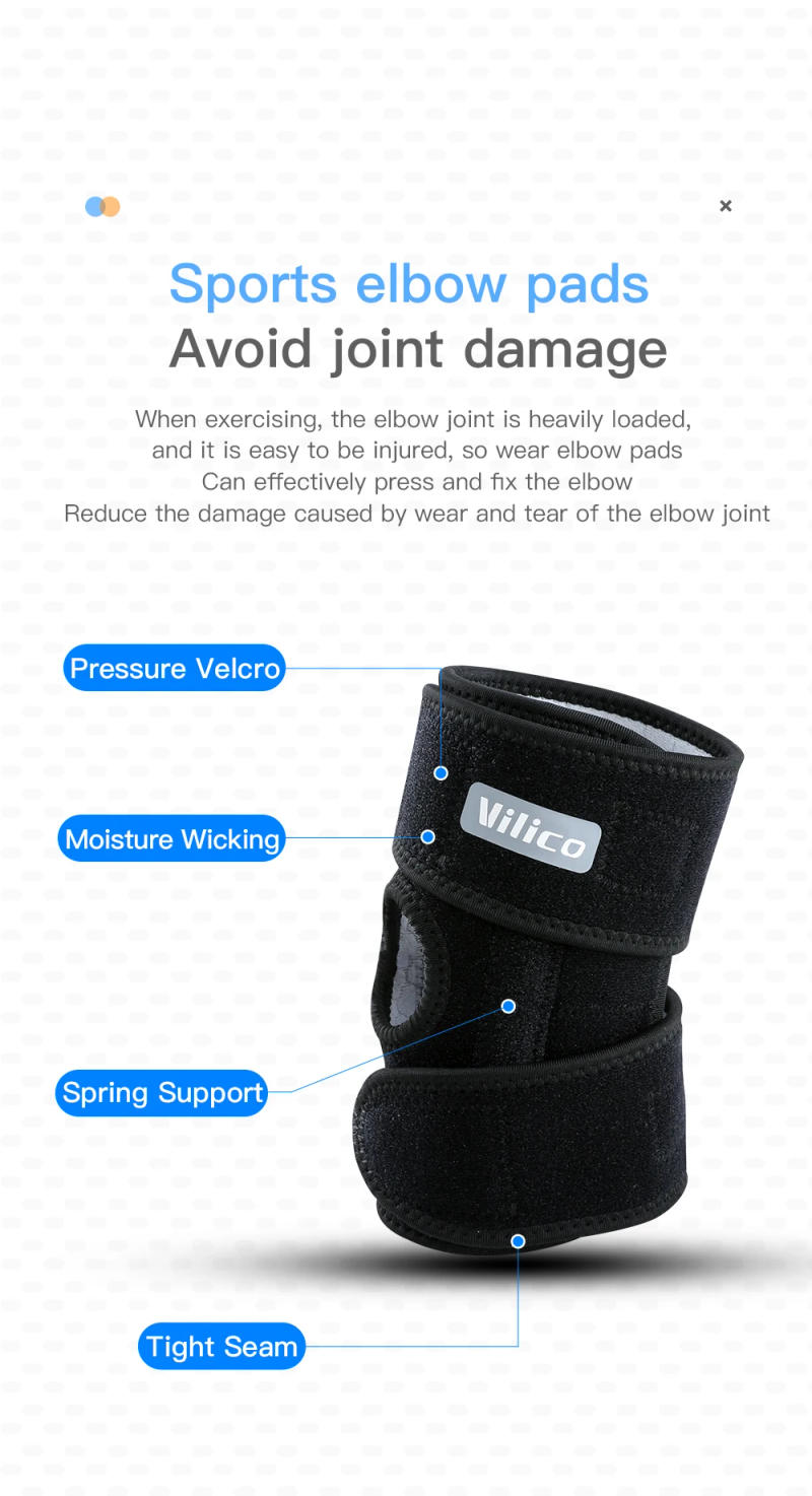 Description Picture 4 of itemFitness Basketball Cycling Outdoor Sports Elbow Protection With Spring Support Breathable Pressure Fixation Protective Equipment