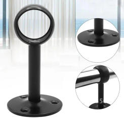 Bracket Stainless Steel Flange Rod Holder Closet Pole End Supports Socket for 16/22mm Tube Curtain Ceiling-Mount