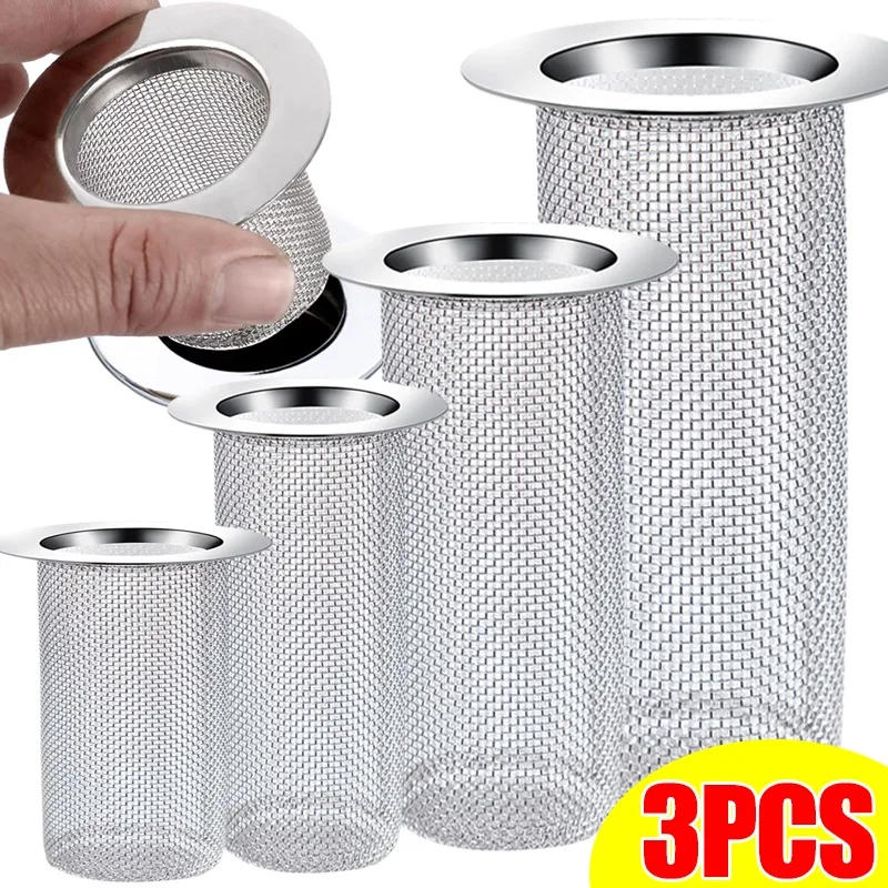 Description Picture 4 of itemStainless Steel Floor Drain Filter Mesh Kitchen Sink Anti-clog Filter Bathroom Hair Catcher Home Shower Strainer Drains Net