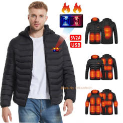 Heated Jacket Men Women USB Electric Self Heating Jacket Winter Coat Warm Hunting Camping Hiking Skiing Clothing 2-21 Areas