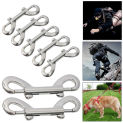 5PCS Trigger Snaps Metal Clips 316 Stainless Steel Quick Draw Link Carabiner for Linking Dog Leash Feed Buckets