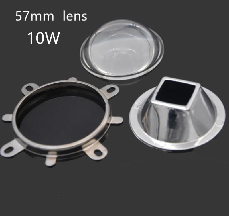 Description Picture 3 of item60 90 120 degree LED Lens Optical Glass 44mm Reflector Collimator Fixed Bracket For 20W 30W 50W 100W COB High Power COB Chip