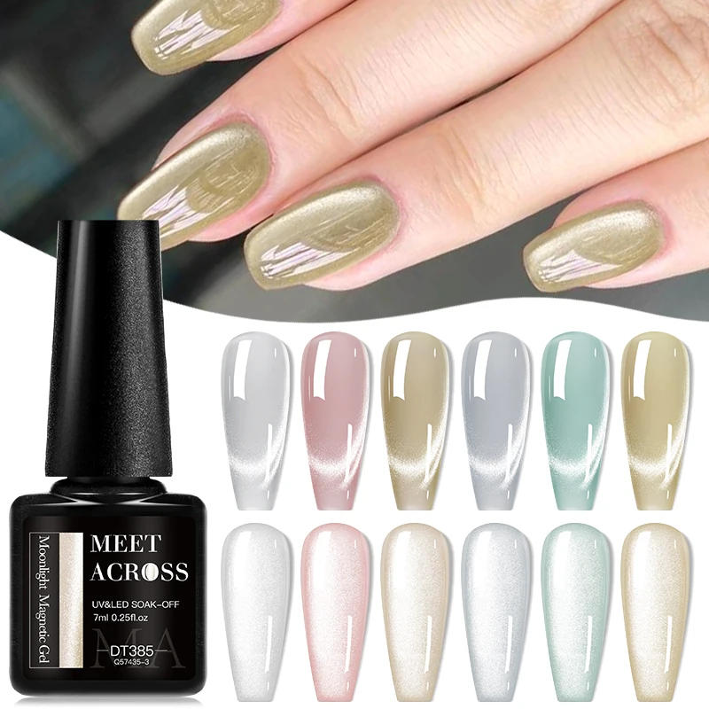 Description Picture 5 of itemMEET ACROSS 7ml Cat Moonlight Magnetic Gel Polish Pink Silver Transparent Soak Off Nail Art Gel Varnish Manicure For Nails