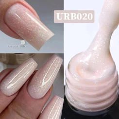 UR SUGAR 7ml Milky Jelly White Glitter Rubber Base Gel Polish Pink Nude Color Soak Off UV LED Self-leveling Gel Varnish Manicure