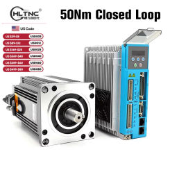 HLTNC Nema52 130mm 50N Large Torque 3 Phase Closed Loop Stepper Motor With Hybrid Servo Driver For CNC Milling Router Lathe