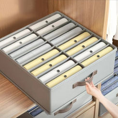 Double Row Clothes Organizer Boxes Bedroom Cabinets Drawers Organizer For Underwear Socks Pants Storage Box Wardrobe Organizer