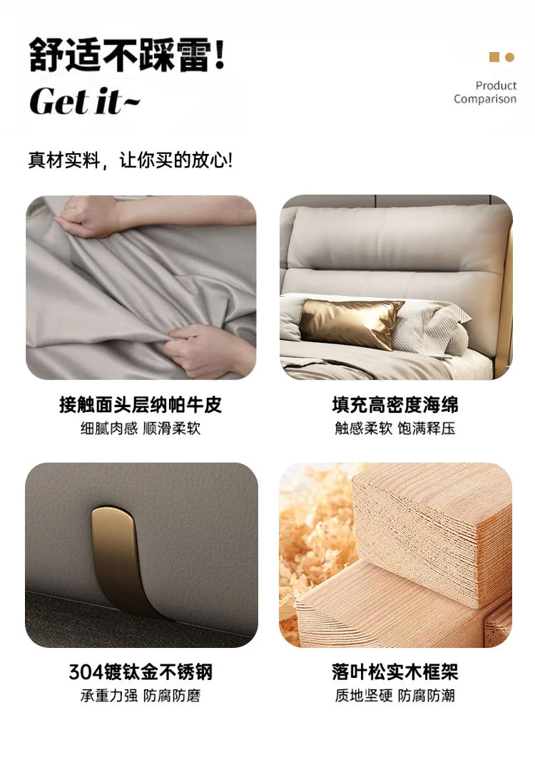 Description Picture 4 of itemPretty Elegant King Size Bed Modern Storage Italian Villa Bed Headboards Comferter Camas Bedroom Set