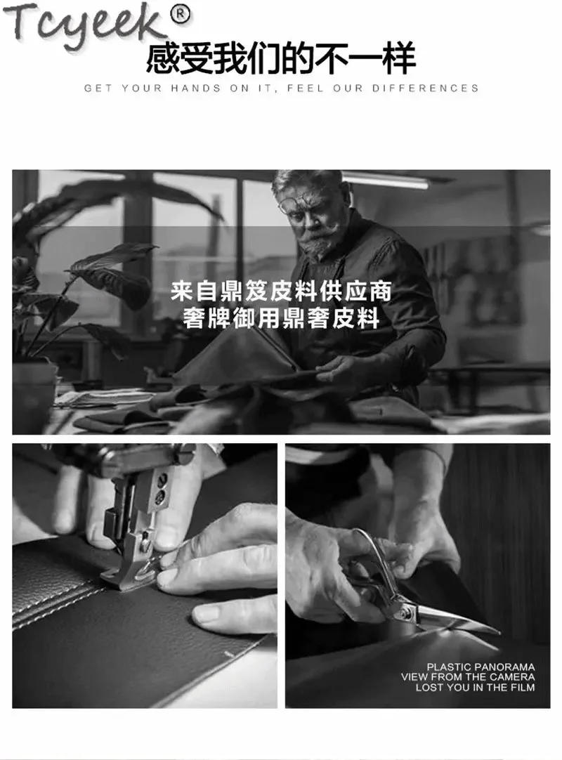 Description Picture 4 of itemReal Tcyeek Leather Jacket Men Fashion New Coats Brown Vintage Goatskin Coat for Man High-end Clothes Slim Fit