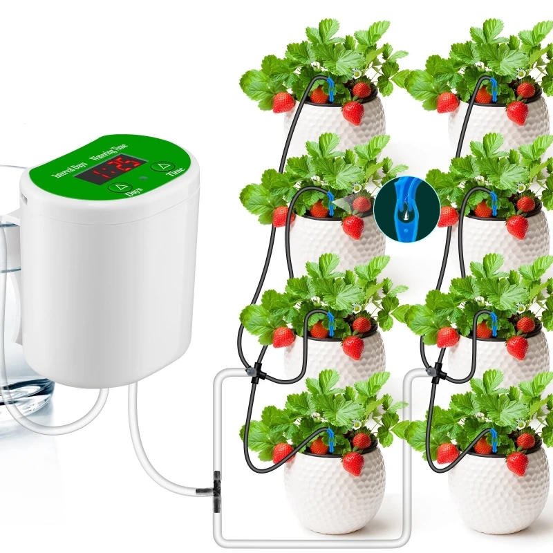 Description Picture 3 of itemNew Automatic Watering System for Potted Plants Drip Irrigation Kit Self Watering Device Water Timer and USB Power Supply Garden