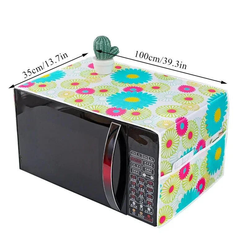 Description Picture 3 of item35*100cm Microwave Oven Dust Cover Dustproof Satin Storage Bag Dust Cloth Household Printed Cover Modern Top Cover Cloth