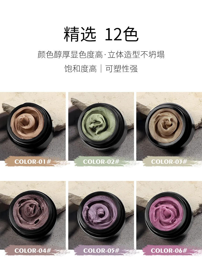 Description Picture 5 of itemNail Carving Glue 4D Three-dimensional Shaping Relief Glue Phototherapy Nail Polish Glue UV Modeling Clay Nail Store Special