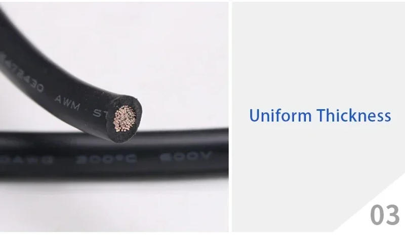 Description Picture 5 of item2/5/10m UL3135 Wire High Temperature Resistant Cable 30 28 26 24 22 20 18 16 14 12 10 AWG Silicone Insulation Tinned Copper Line