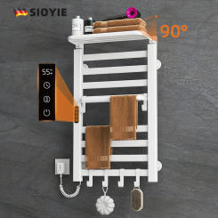 SIOYIE Towel Warmer Bathroom Wall Mounted Heated Towel Rack with storage rack, Electric Towel Drying with Timer R650