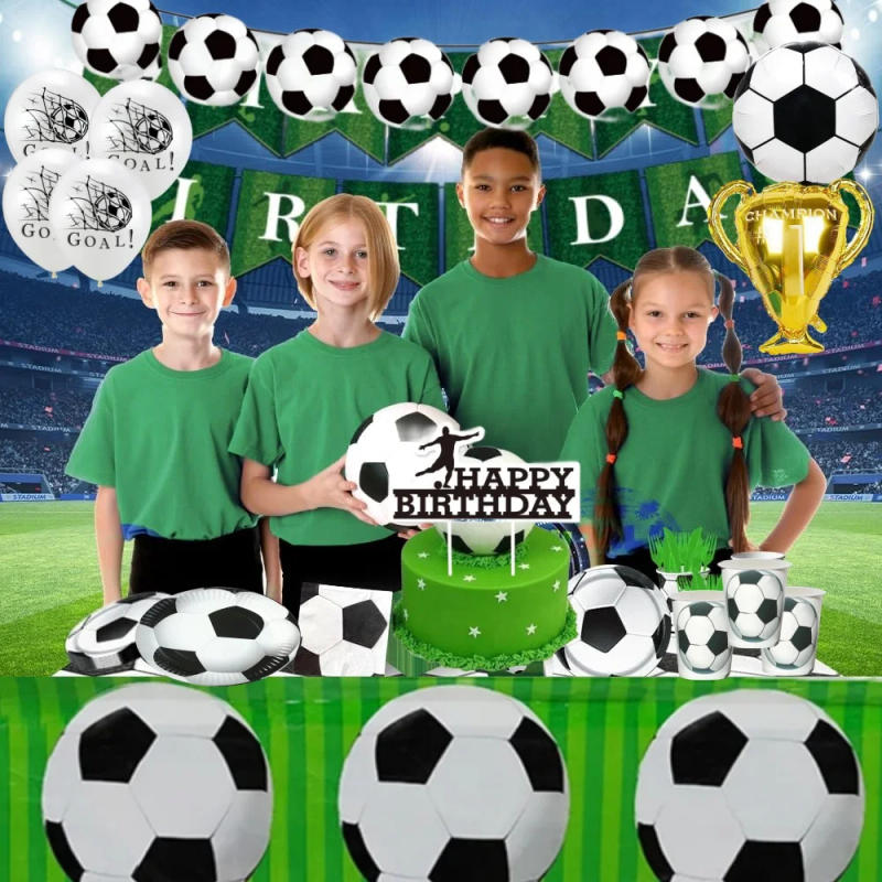 Description Picture 3 of itemFootball Birthday Party Decoration Soccer Disposable Tableware Tablecloth Cup Plate Football Balloon Boys Sport Party Supplies