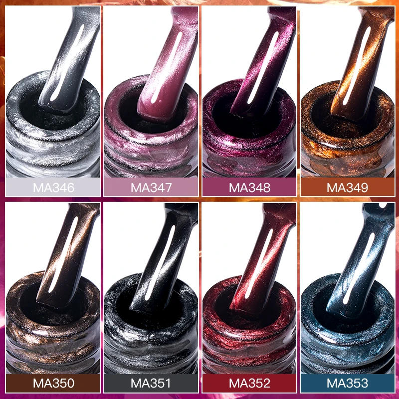 Description Picture 5 of itemMEET ACROSS Silver Moonlight Magnetic Gel Nail Polish Sparkling Cat Eye Effect Soak Off Gel Semi-Permanent nail polish Nail Art