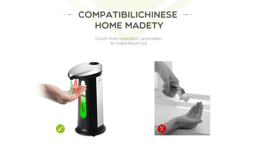 Description Picture 5 of item400ml Liquid Soap Dispensers Automatic ABS Intelligent Touchless Sensor Induction Hand Washer For Bathroom Kitchen Dispenser