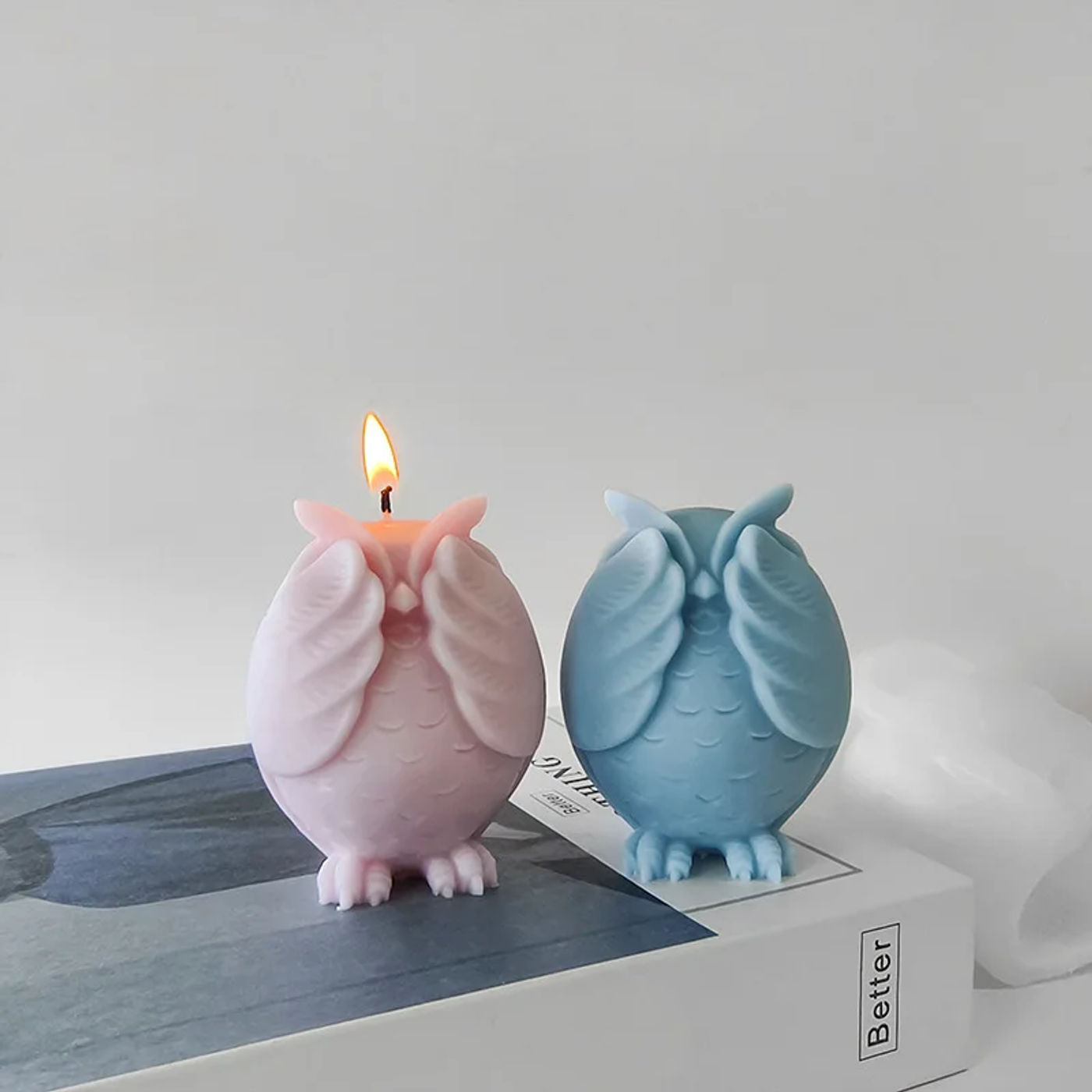 Description Picture 3 of item3D Cartoon Owl Silicone Mold DIY Aroma Candle Plaster Ornaments Mould Cute Animal Owl Handmade Soap Candle Making Supplies