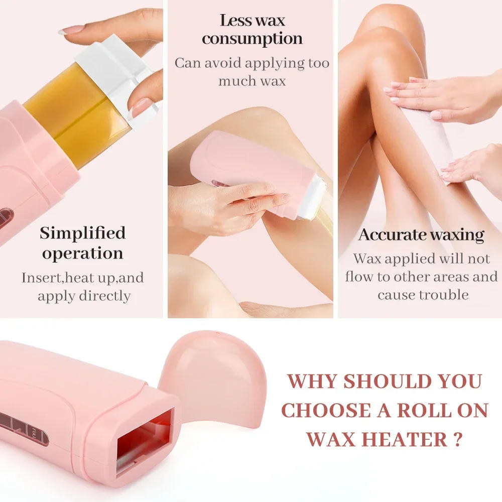 Description Picture 6 of itemRoll on Depilatory Wax Kit Facial Body Hair Epilator Wax Hair Heating Handheld Depilatory Cleaner Portable Hair Removal Machine