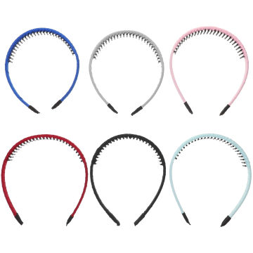 6Pcs Comb Headband Non- Headbands Colorful Hair Hoops Hair Accessories (  )