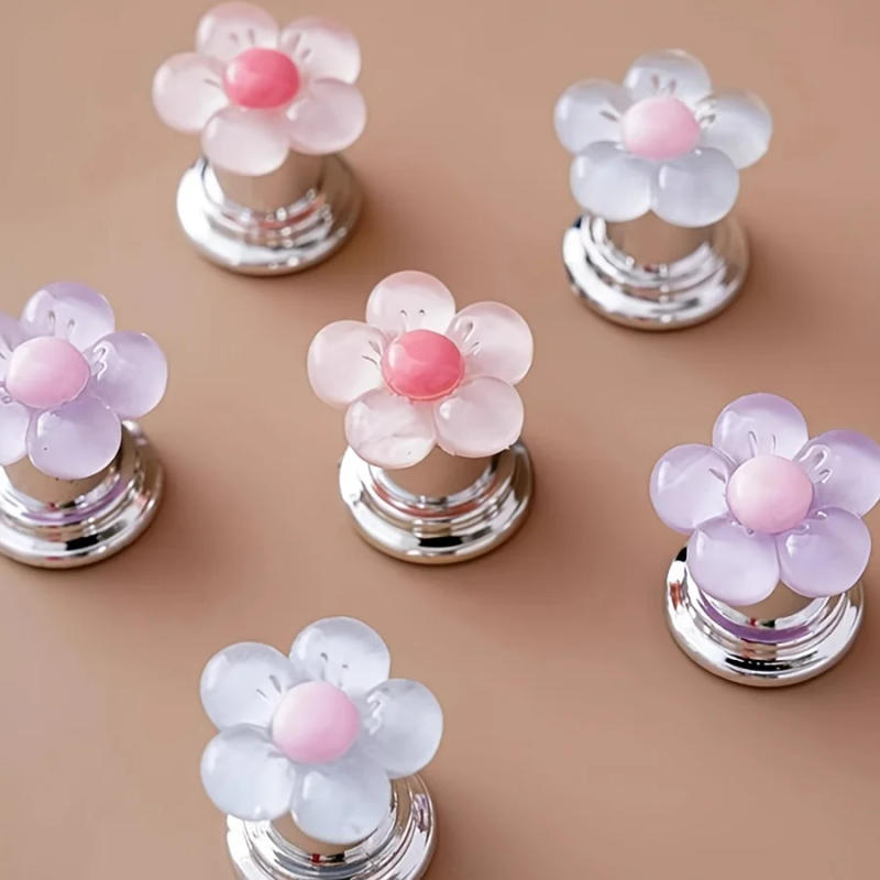 Description Picture 4 of itemEssential floral toilet flush handle for bathroom - fashionable bathroom accessory, long nail design, easy to press