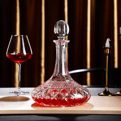Hammer-patterned Crystal Glass Wine Decanter, Creative Red Wine Separator, High-grade Whisky Decanter, 1100ml