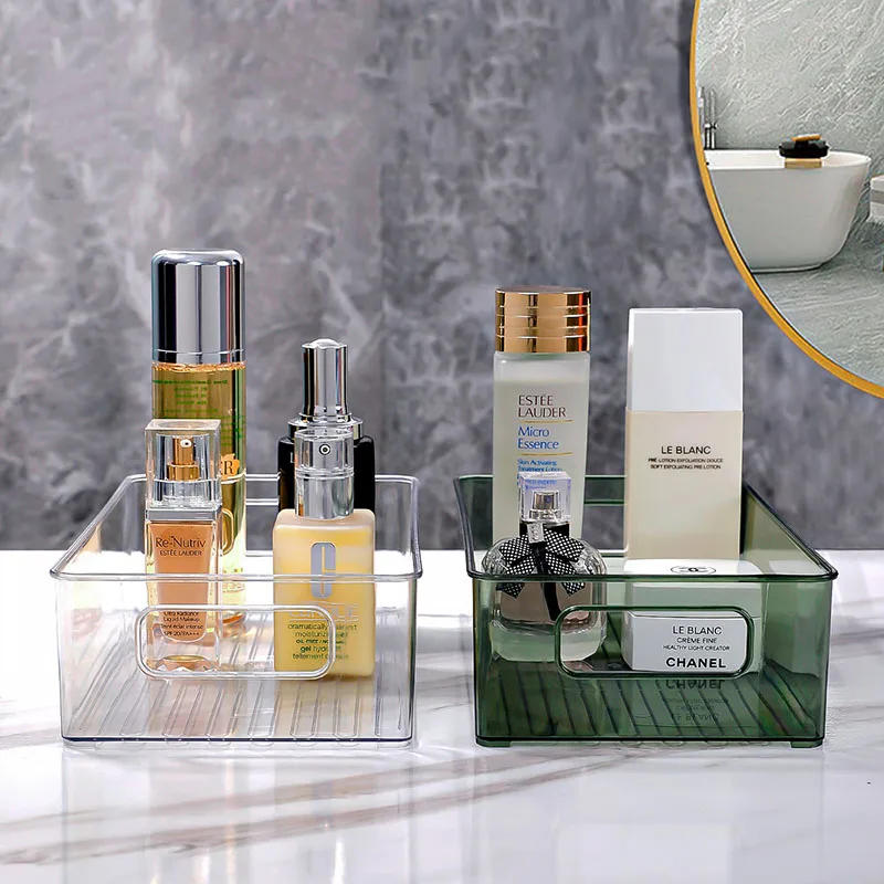 Description Picture 5 of item1pc Desktop PET Storage Box Acrylic Cosmetics Transparent Basket Dormitory Facial Mask Drawer Sorting Box Sundries Rack