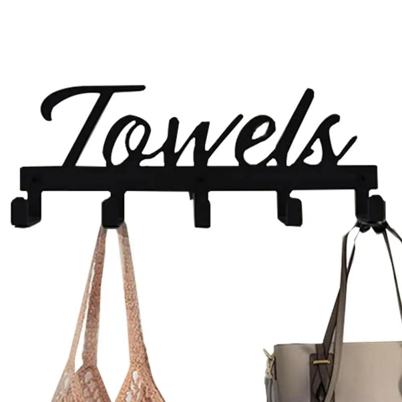 Description Picture 2 of itemBlack Towel Hanger For Bathroom Wall Mounted Coat Hook Heavy Duty Towel Racks Multi-Purpose Coat Rack Hat Hanger Hand Towel