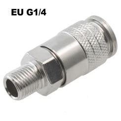 2pcs Pneumatic Fitting EU Pneumatic Connector G1/4 Male Thread Pneumatic Fitting Quick Release Coupling Air Hose Fitting