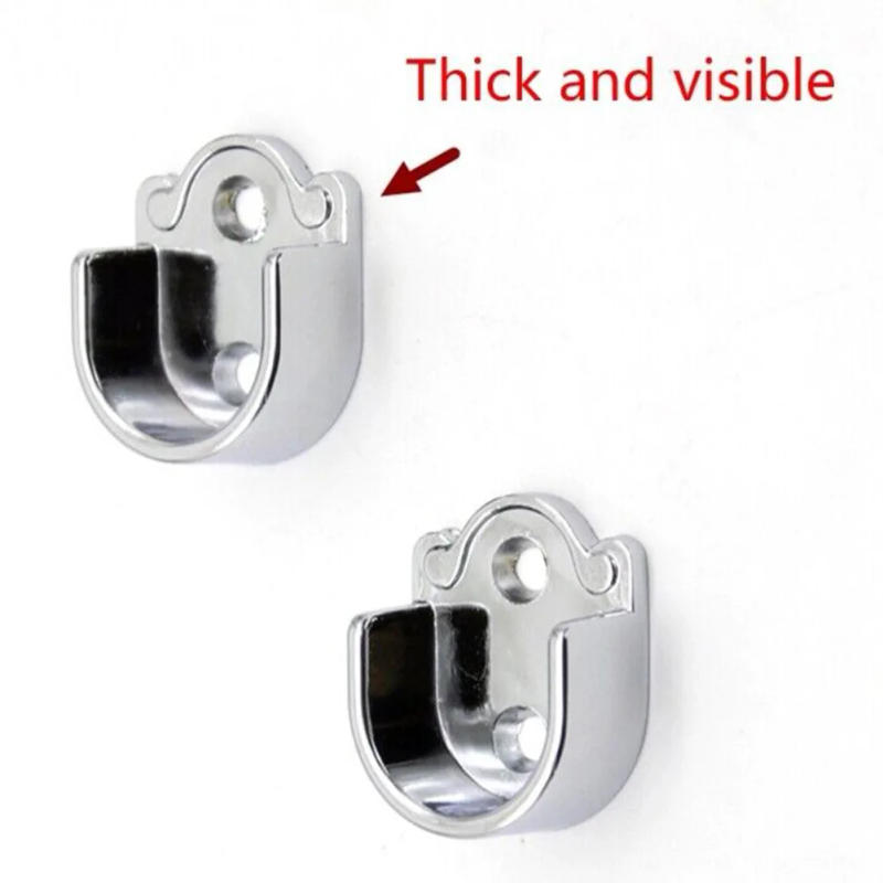 Description Picture 2 of itemSecure Wardrobe Support, 2Pcs Wardrobe Rail Hanger Rod Socket Support Tube Round End Bracket Holder, Easy Installation