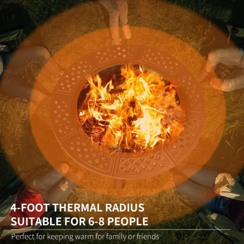 Description Picture 6 of itemFire Pit,36" Outdoor Wood Burning Fire Pit with 2 Grills,BBQ Large Fires Table for Camping,Heating,Picnics fires pit outdoor