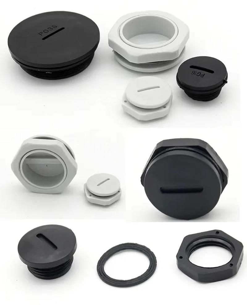 Description Picture 2 of itemWaterproof Screw Plug Plastic Cover Cable Blind Plug WhiteBlack Male Threaded Cable Gland Screw End Cap Cover with Locknut