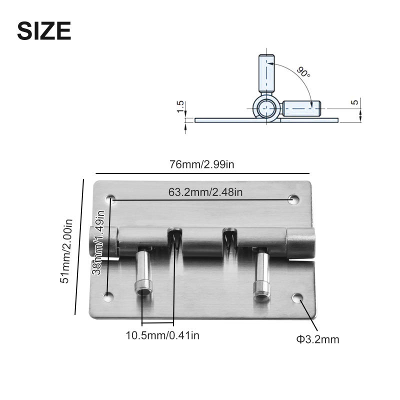 Description Picture 2 of itemStainless Steel Detachable Adjustable Removable Flap Hinge Spring Latch Door Hinge Door Limit Hinge Furniture Hardware