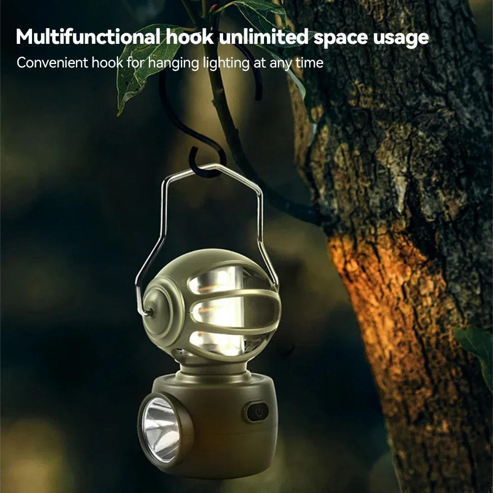 Description Picture 3 of item1Pc Camping Multi-Functional Lamp Portable Outdoor Atmosphere Lighting Tent Lanterns with Handle Vintage Emergency Table Lamps