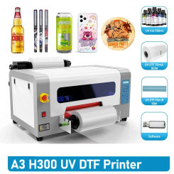 A3 30CM 13inch uv dtf printer machine with dual eps xp600 print heads auto laminator sticker printer for glass wood car gift box