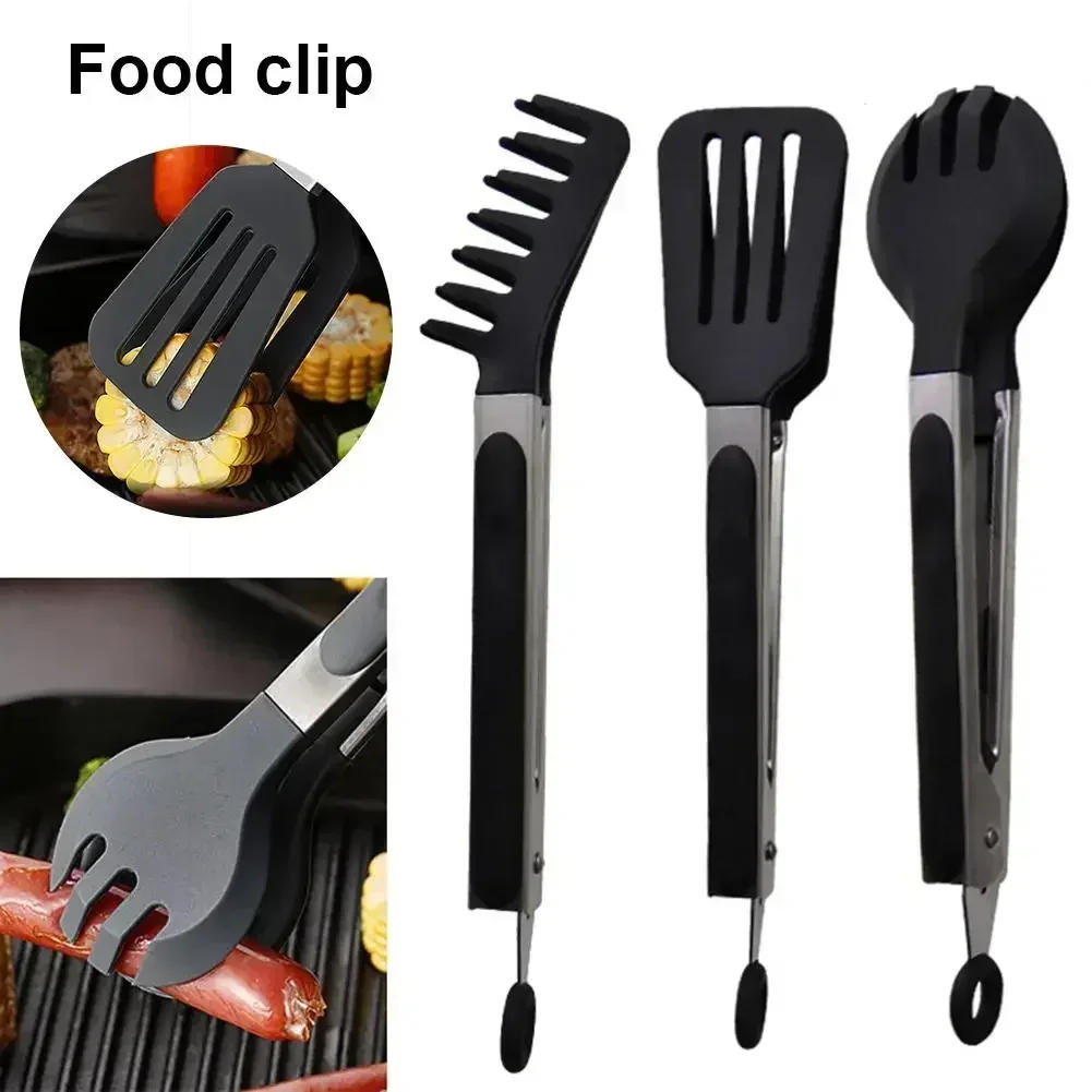 Description Picture 2 of itemStainless Steel Silicone Kitchen Tongs Bbq Clip Salad Cooking Tool Food Serving Tongs Pinzas De Cocina Kitchen Appliance Parts