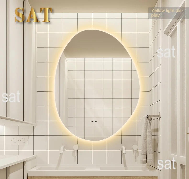 Description Picture 4 of itemSmart Bathroom Mirror Lights Irregular Bright Magnifying Bathroom Mirror Anti Fog Espejos Con Luces Decoration Home