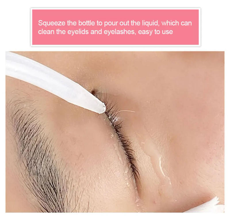 Description Picture 3 of item250/500ml Eyelash Cleaning Washing Bottle Curved Spout Cleaner Waterproof Eyebrow Remover Bottle Eyelash Extension Makeup Tool