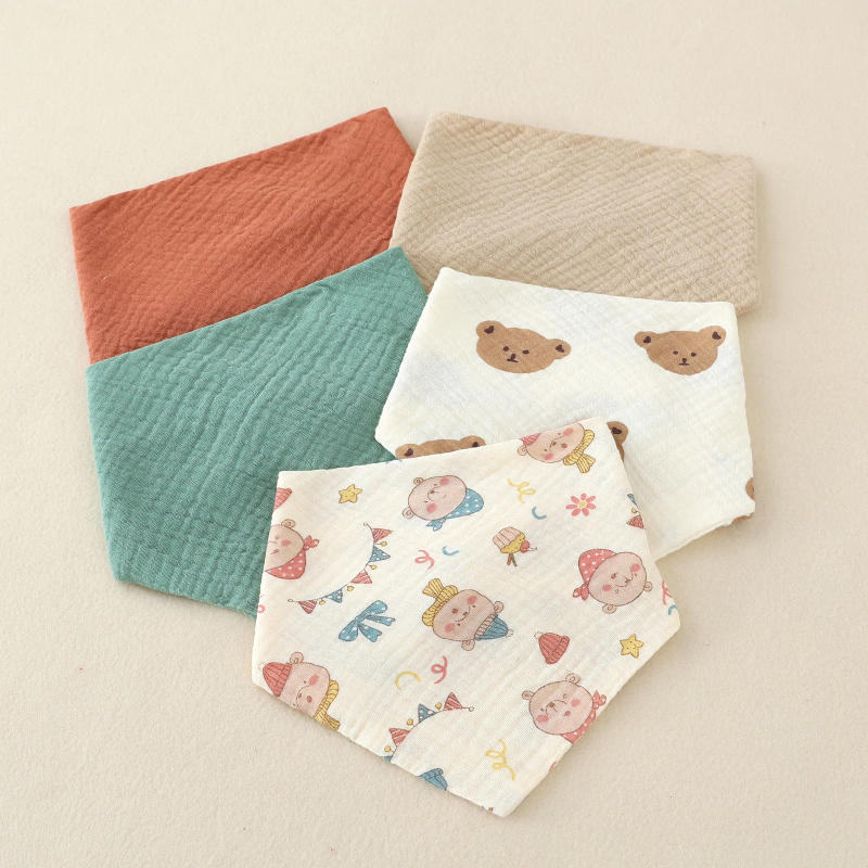 Description Picture 2 of itemBaby Muslin Cotton Bibs | Toddler Bandana Bib | Burp Cloth Soft Absorbent Gauze Muslin Washable Apron for Baby