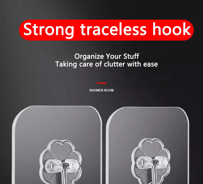 Description Picture 2 of item30 Pcs Hooks Transparent Strong Self Adhesive Door Wall Hangers Hooks Suction Heavy Load Rack Cup Sucker For Kitchen Bathroom