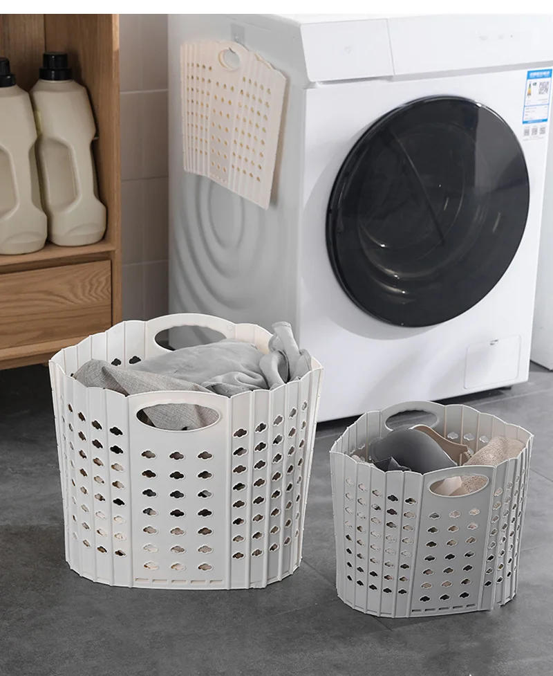 Description Picture 3 of itemFoldable Laundry Basket Save Space Washing Machine Hanging Dirty Clothes Storage Basket Mildew Proof Large Storage Basket
