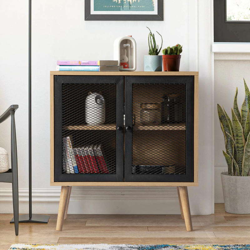 Description Picture 2 of itemModern Sideboard Buffet, Free Standing Entryway Storage Cabinet Bedside Console Tables for Hallway, Rustic Brown