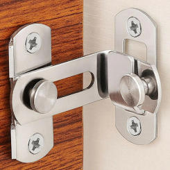 Stainless Steel 90 Degree Hasp Latches Sliding Door Chain Locks Security Hardware For Window Cabinet Hotel Home
