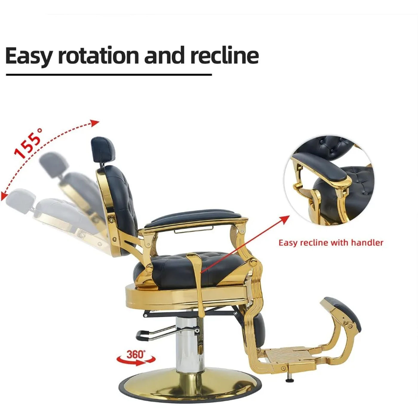 Description Picture 6 of itemVintage Barber Chair for Barbershop Professional Barber Chairs for Beauty Salon Esthetician Stool Salon Equipment Furniture Nail