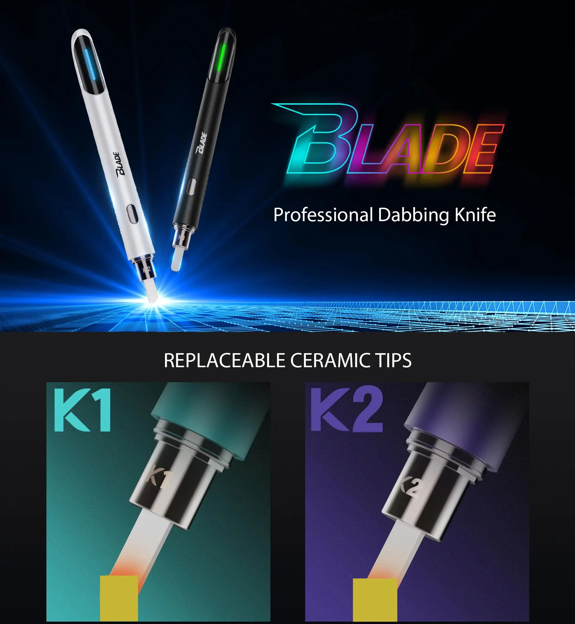 Description Picture 2 of itemOriginal Yocan Blade Hot Knife 400mah Rechargeable Battery Ceramic Wax Heating Tool