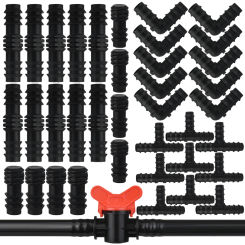 Sprycle 1/2" Drip Irrigation Fittings Kit Couplings Tee Elbow Plug For 1/2 Inch 16mm Tubing Garden Watering Hose Connector