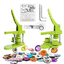 Pin Badge Button Making Machine Set, 25-58MM Pin Badge Button Press Kit, DIY Pin Button Maker Machine with 100Part+Circle Cutter