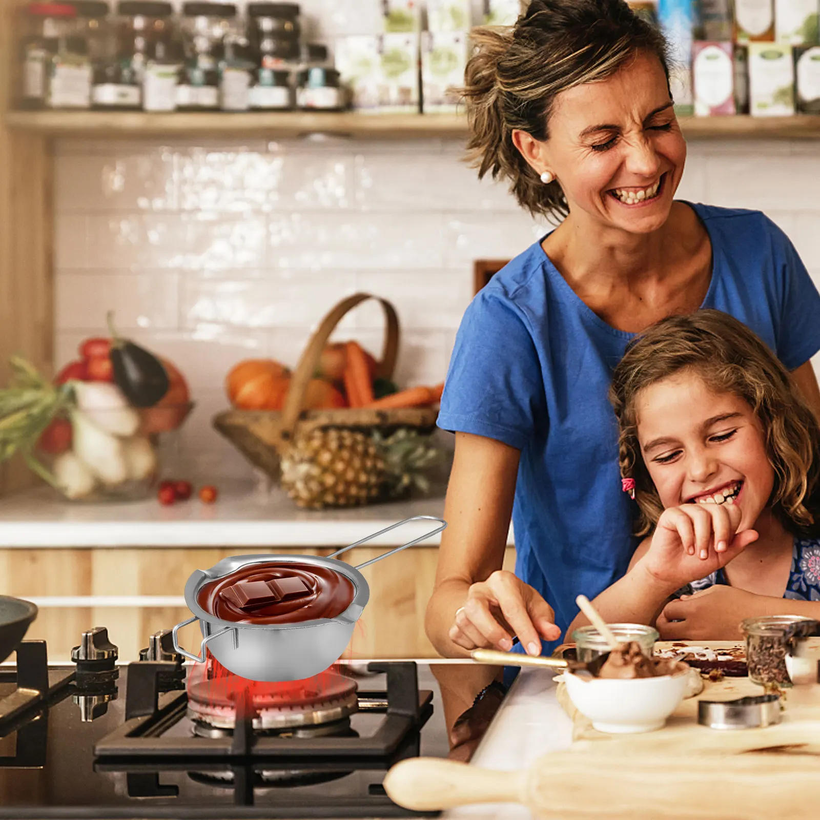 Description Picture 6 of itemDouble Boiler Pot Wax Melting Pot Cheese Melting Pot Chocolate Melting Pot Stainless Steel Chocolate Pot Nice Chic Fine Safe